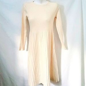 Ribbed Sweater Dress With Crystal Pleat Skirt See Messurements